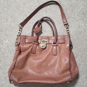 Michael Kors Hamilton large Bag Tan Leather Gold